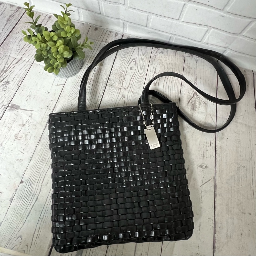 Vintage Nine West Woven Faux Leather Purse Shoulder Bag 90’s Vegan
